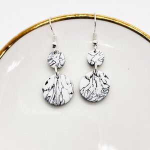 Black & White Marble Pendant Earrings